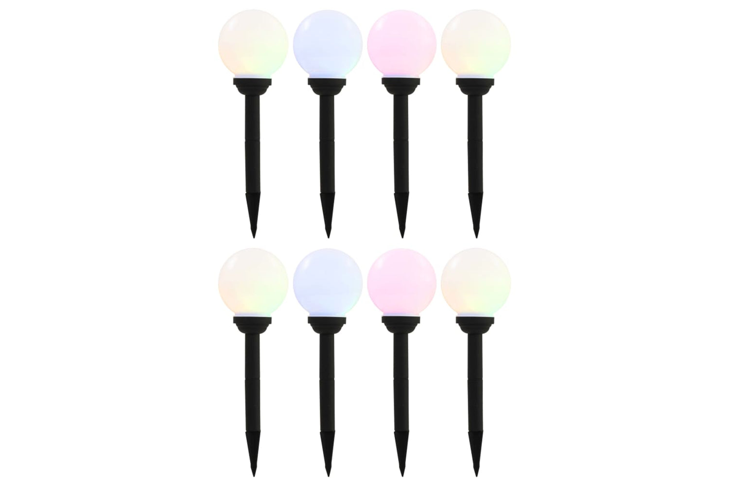 vidaXL 277125 Outdoor Solar Lamps 8 Pcs Led Spherical 15cm Rgb