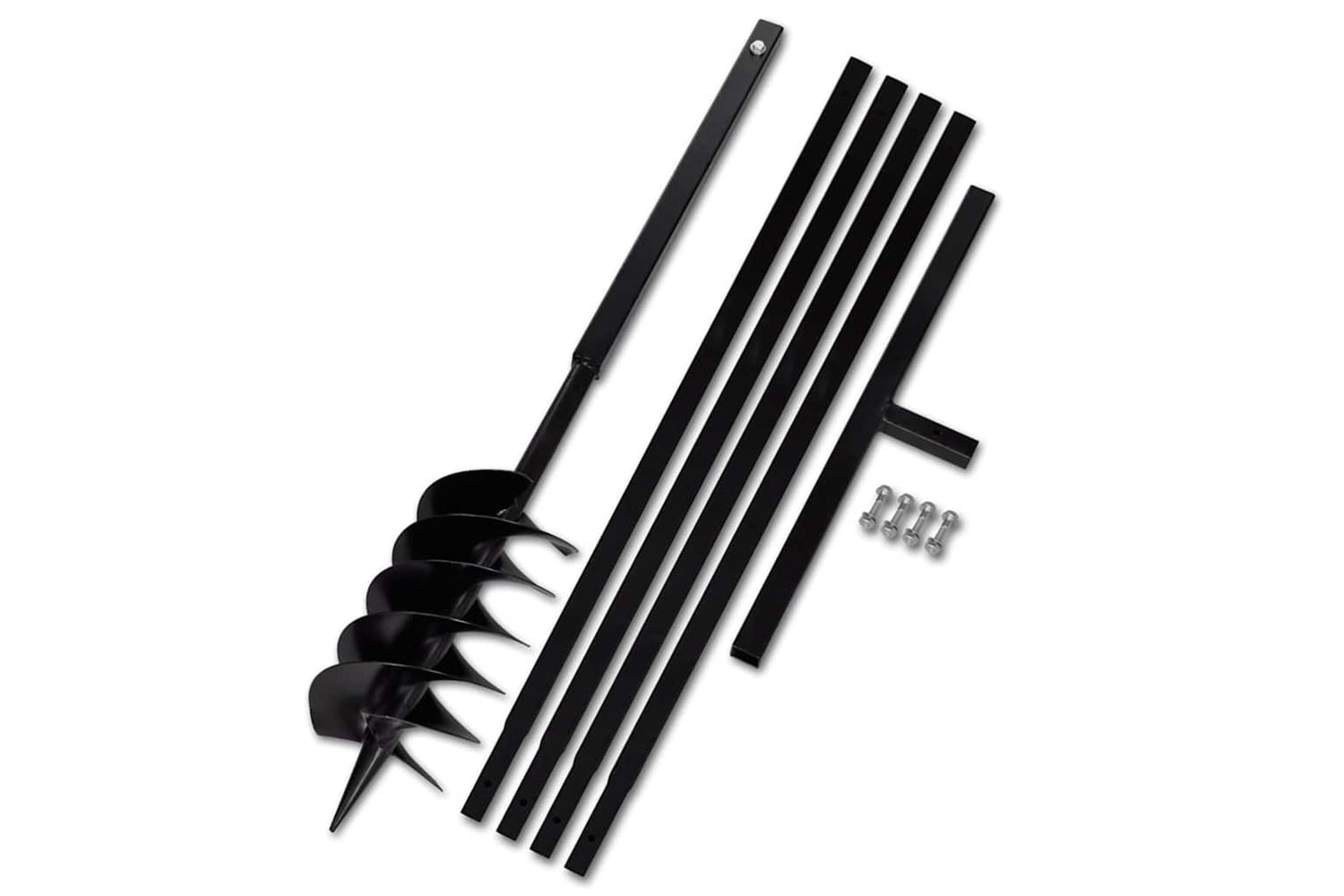 vidaXL 270527 Ground Drill With Handle 150mm With Extension Tube 5 M Steel