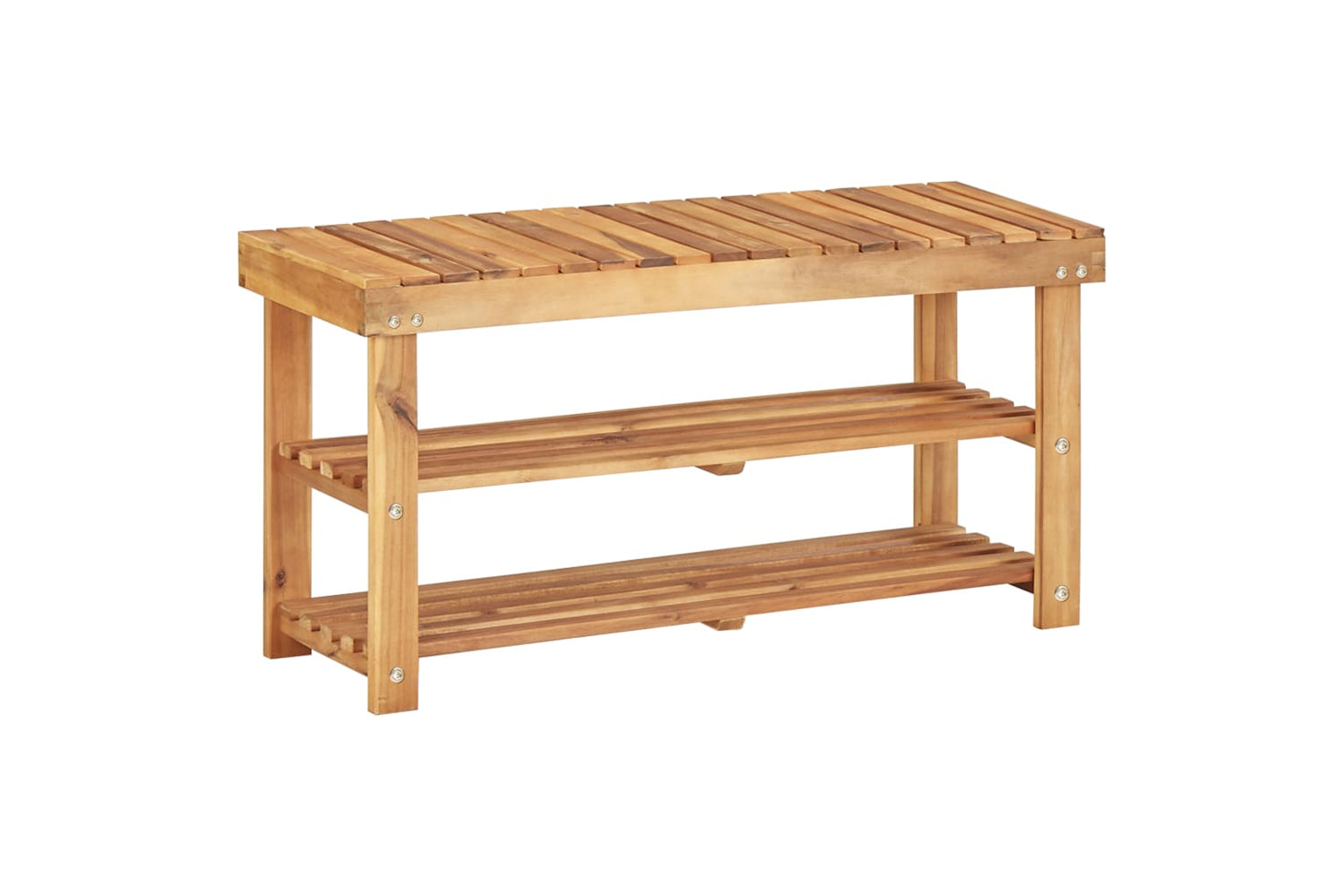vidaXL 45931 Shoe Rack 90x32x46cm Solid Acacia Wood