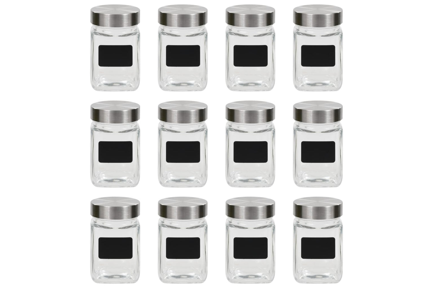 Vidaxl 50855 Storage Jars With Sticker 12 Pcs 300 Ml