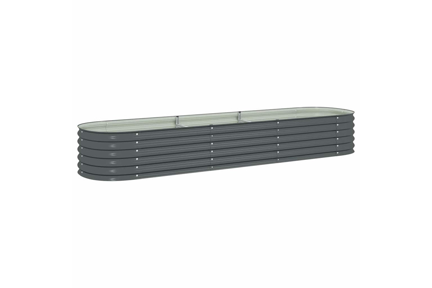 vidaXL Garden Raised Bed 320x80x44cm Galvanised Steel Grey