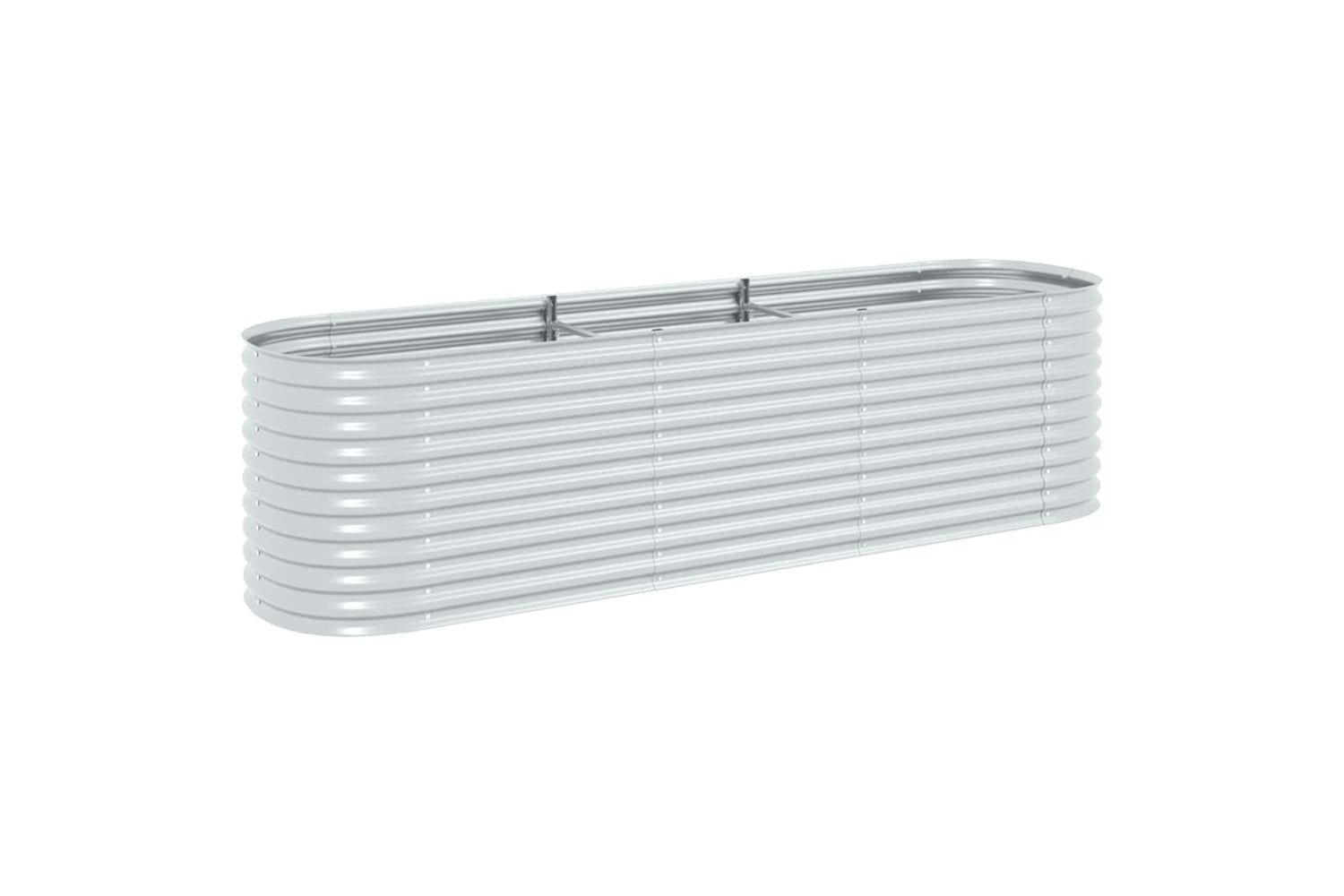 vidaXL Garden Raised Bed 320x80x81cm Galvanised Steel Silver