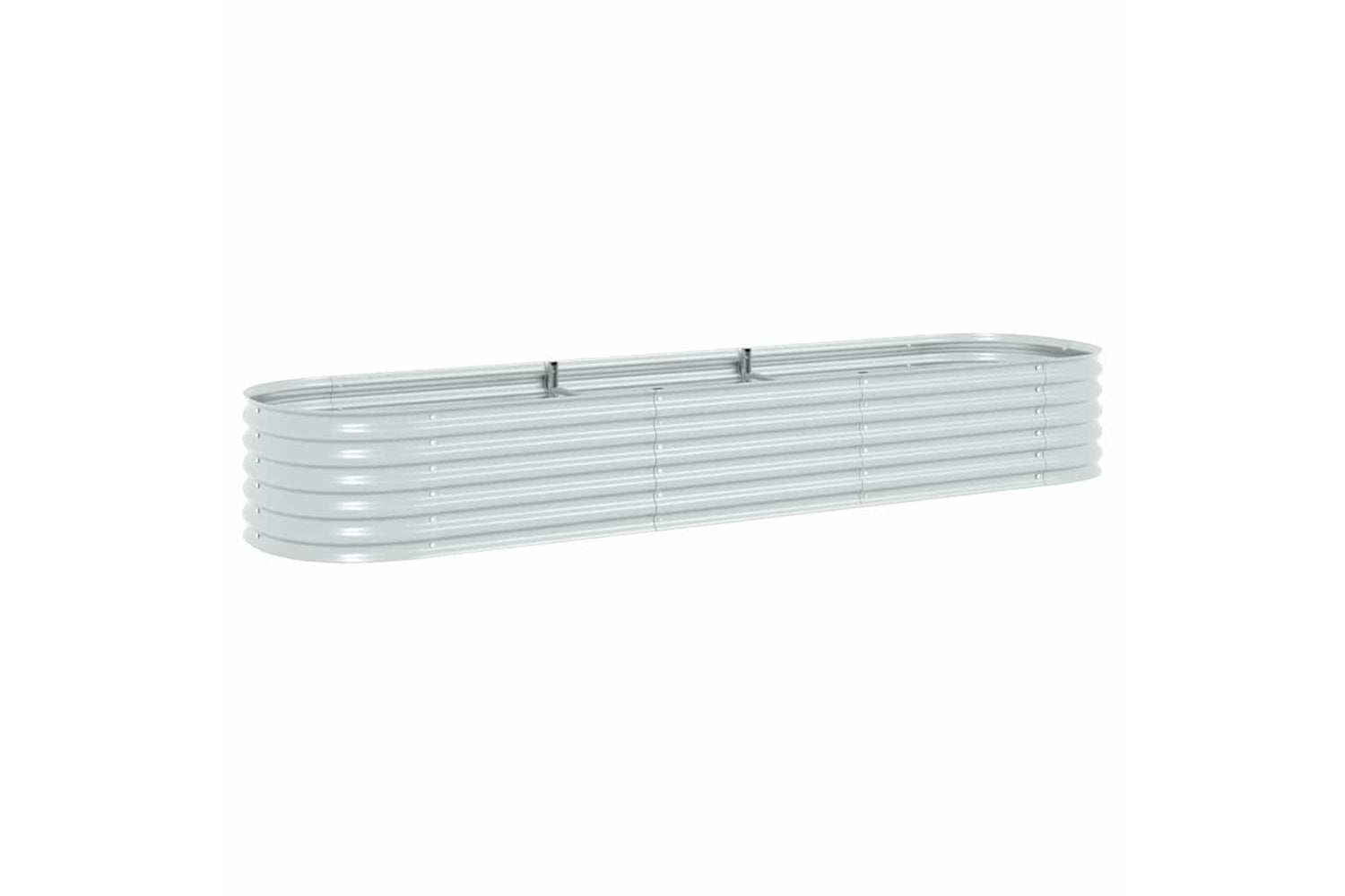 vidaXL Garden Raised Bed 320x80x44cm Galvanised Steel Silver