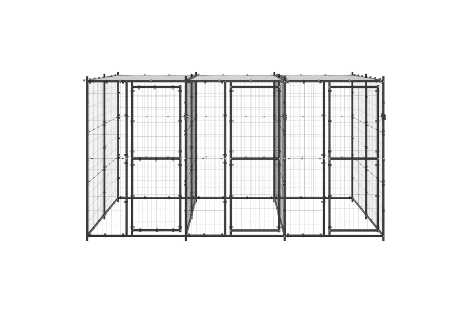Vidaxl 3082250 Outdoor Dog Kennel Steel With Roof 7.26 M2-2