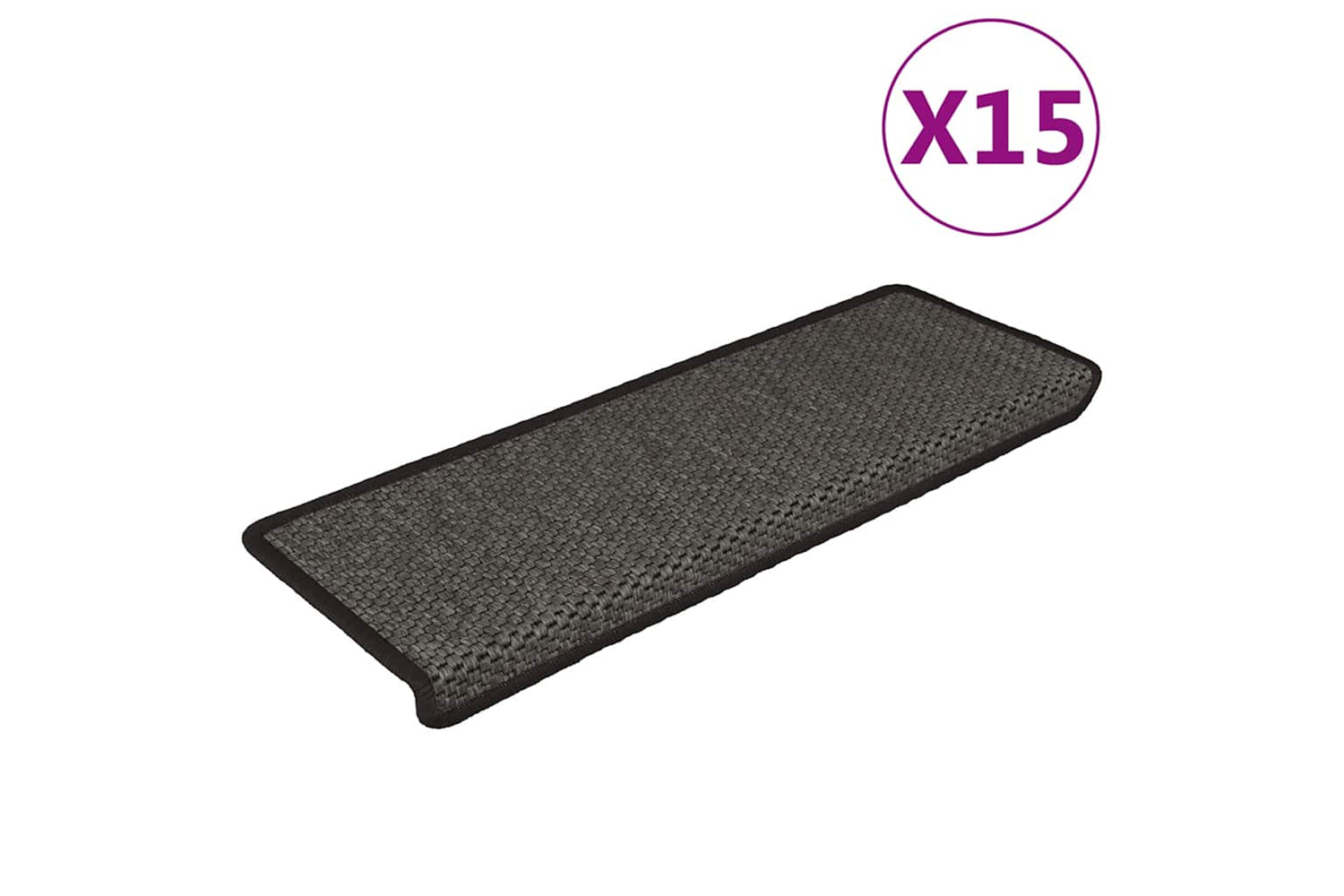 vidaXL 326885 Stair Mats Self-adhesive Sisal-look 15 Pcs 65x21x4cm Anthracite