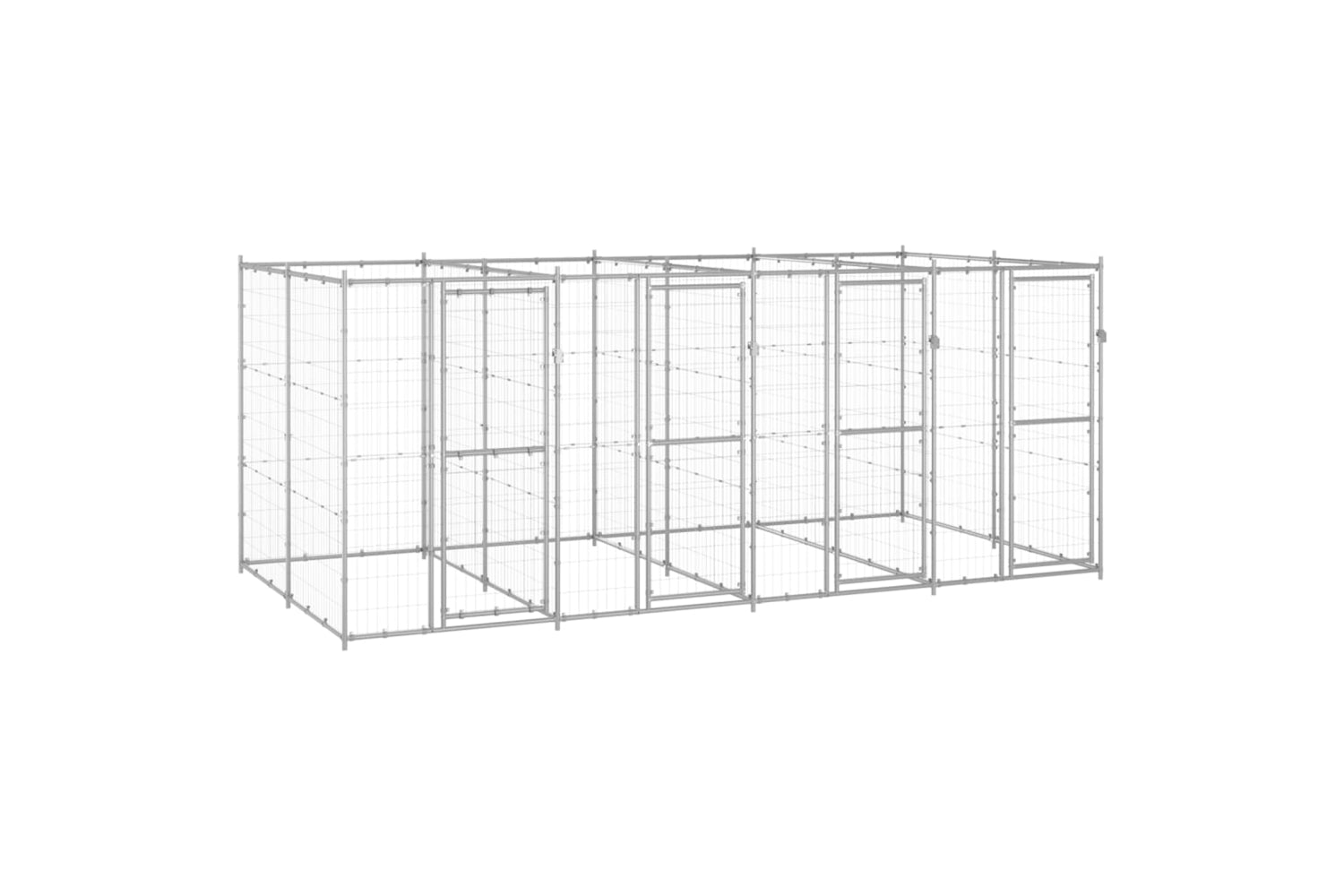 Vidaxl 3082284 Outdoor Dog Kennel Galvanised Steel 9.68 M2