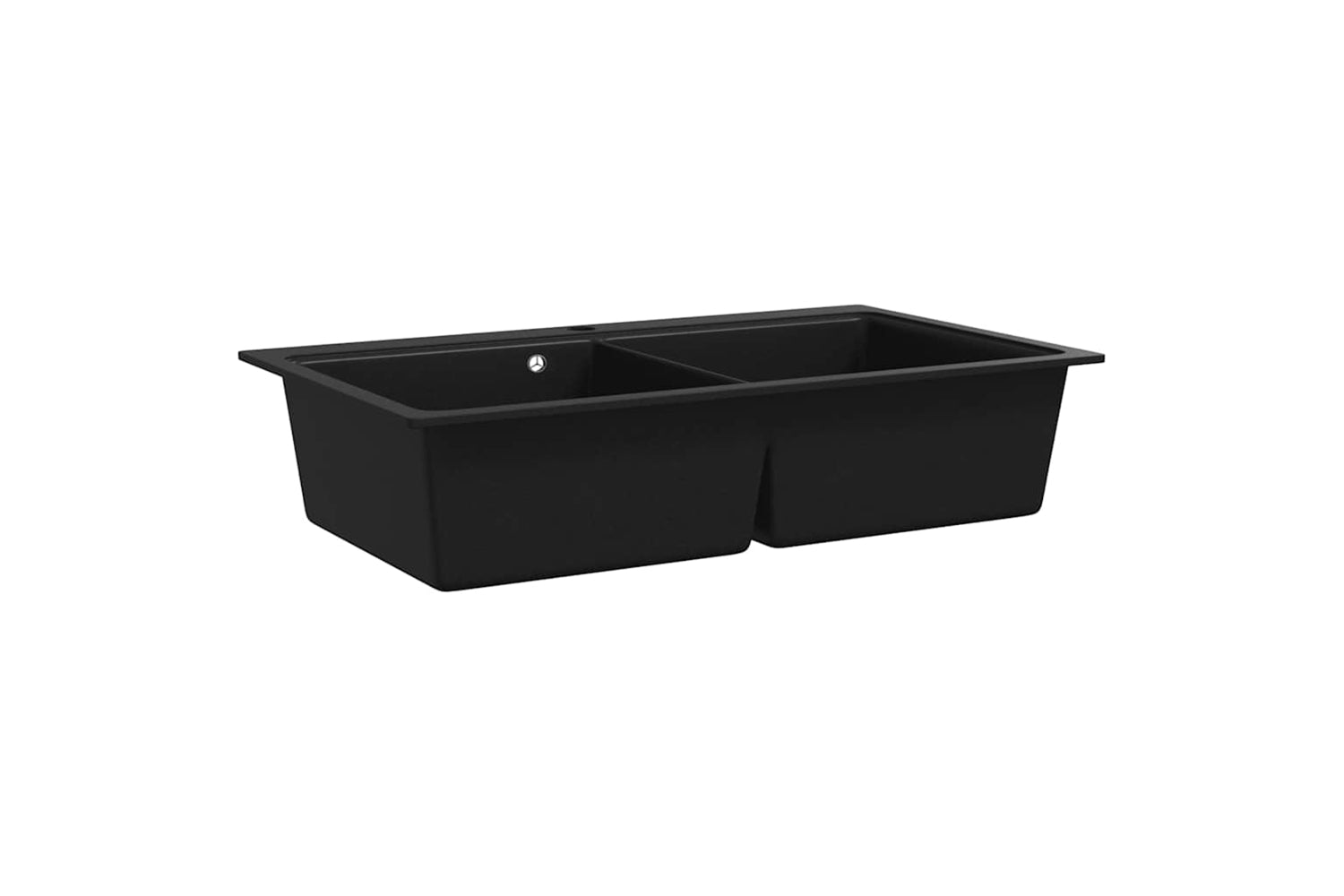 Vidaxl Overmount Kitchen Sink Double Basin Granite Black