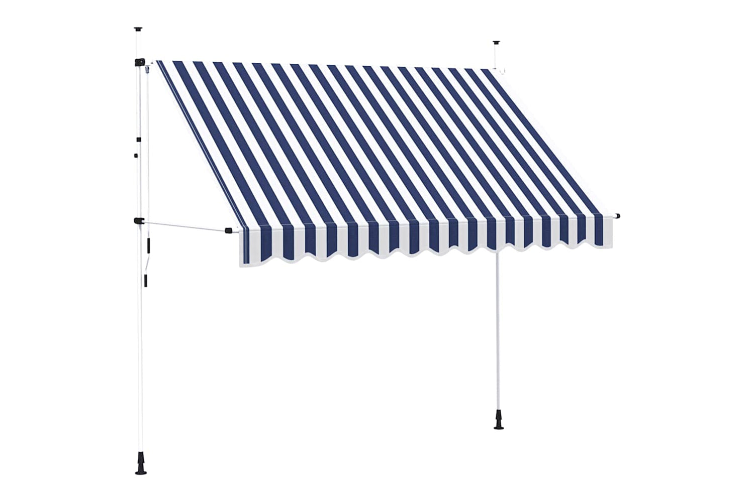 vidaXL 43222 Manual Retractable Awning 300cm Blue And White Stripes