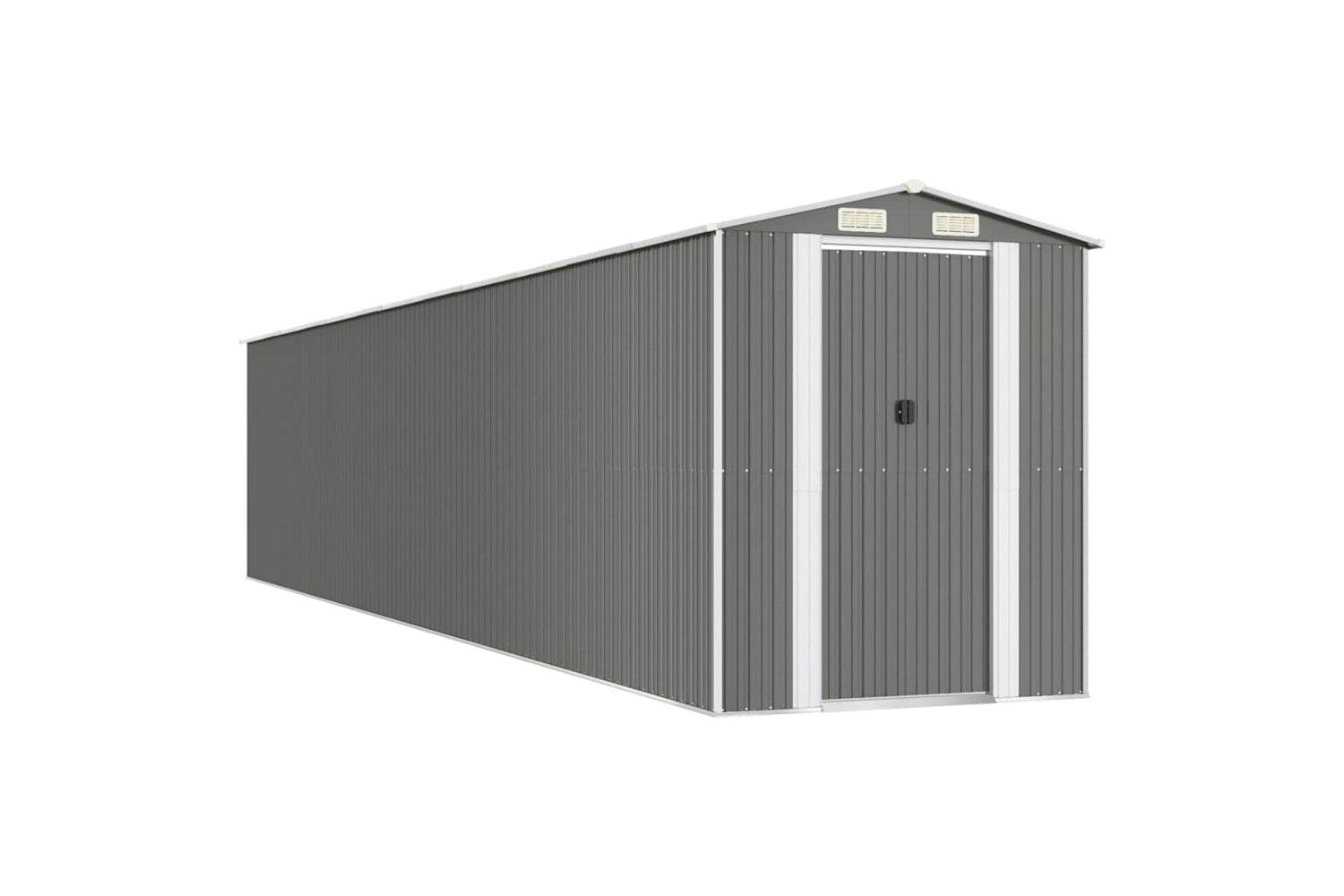 vidaXL 3147448 Garden Shed Light Grey 192x1021x223cm Galvanised Steel