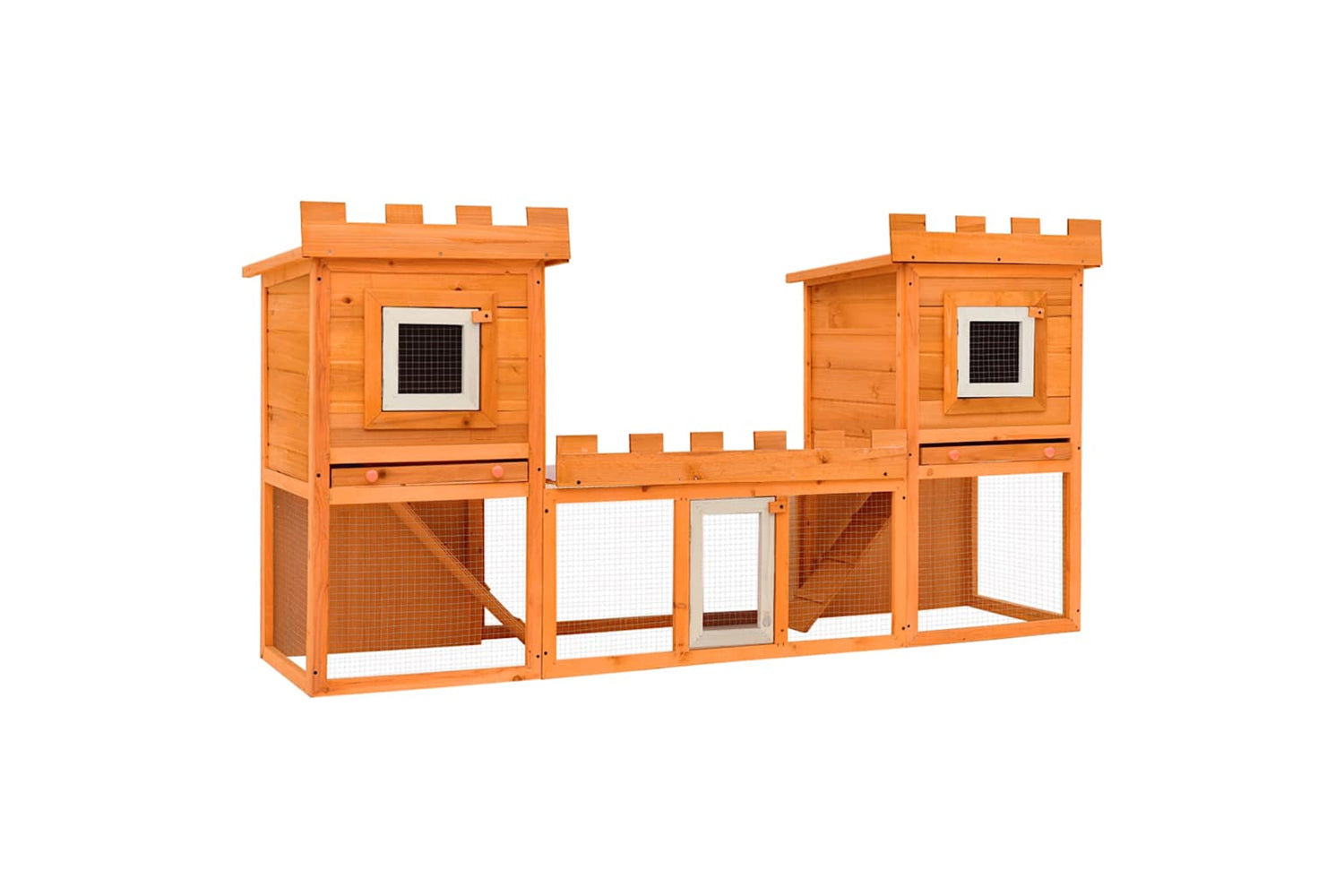 Vidaxl 170174 Outdoor Large Rabbit Hutch House Pet Cage Double House