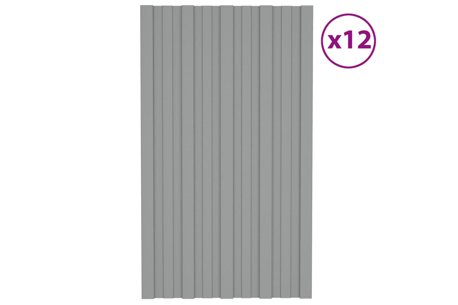 vidaXL 317201 Roof Panels 12 Pcs Galvanised Steel Grey 80x45cm-2