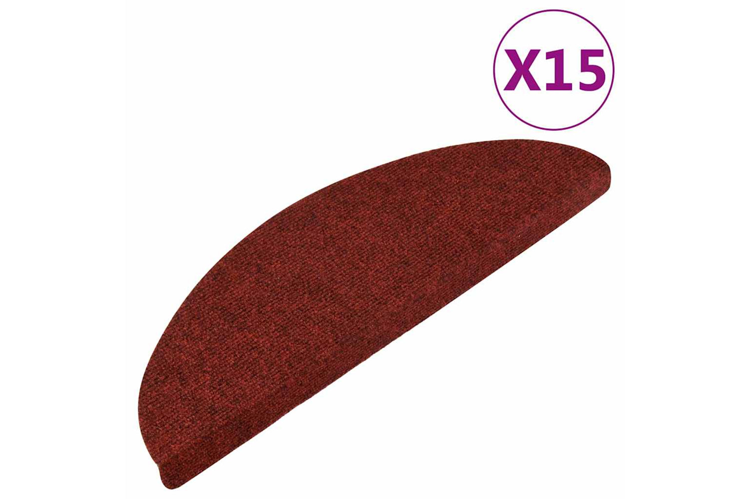 vidaXL 136392 Stair Mats Self-adhesive 15 Pcs 56x17x3cm Red