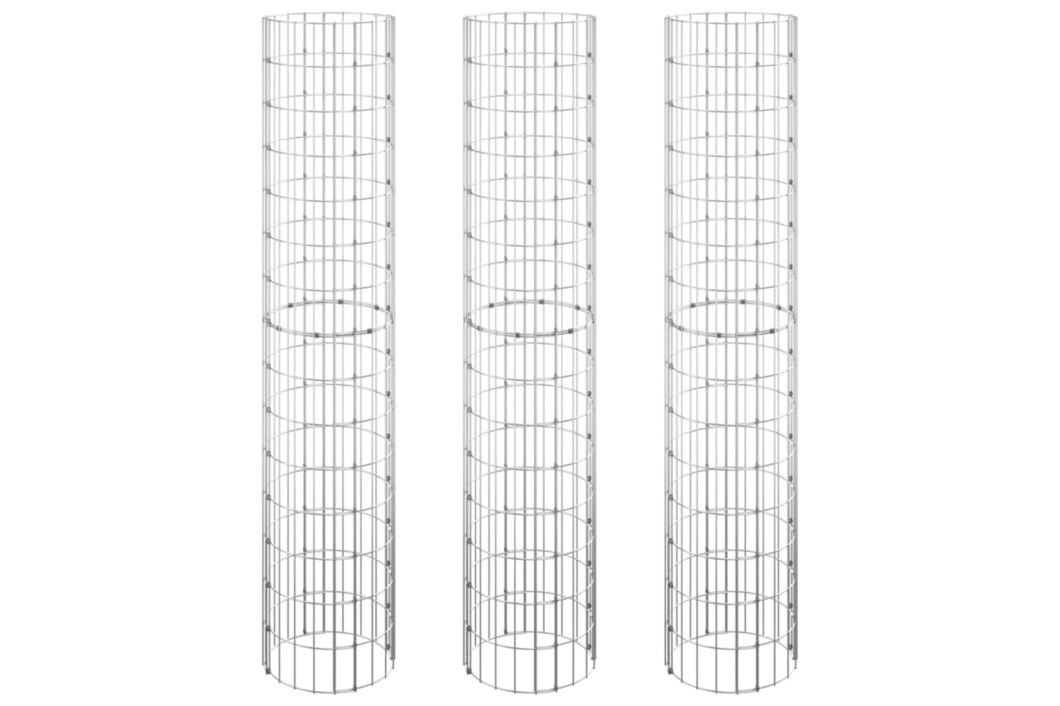 vidaXL 152021 Circular Gabion Raised Beds 3 Pcs Galvanised Steel ÃƒÂƒÃ‚Â˜30x150cm