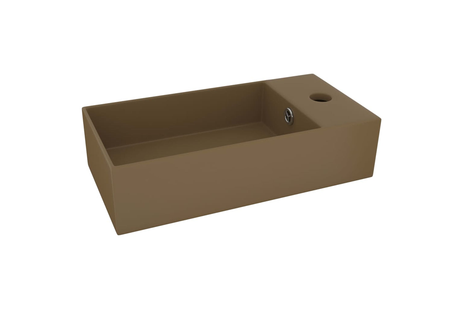 Vidaxl 146996 Bathroom Sink With Overflow Ceramic Matt Cream