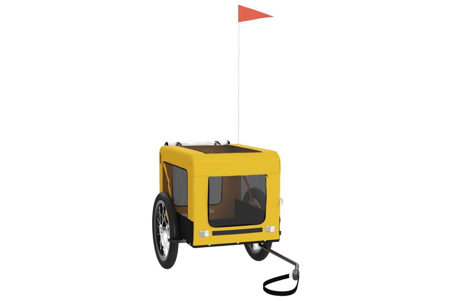 Vidaxl 93917 Pet Bike Trailer Yellow And Black Oxford Fabric&iron