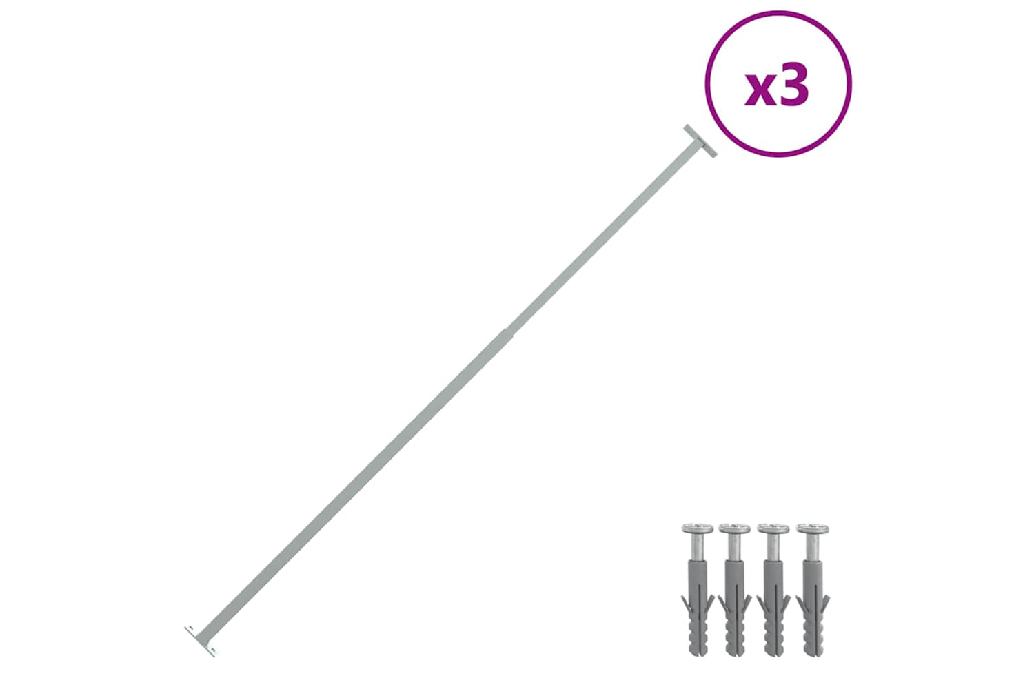 vidaXL 144516 Adjustable Security Window Bars 3 Pcs 710-1200mm