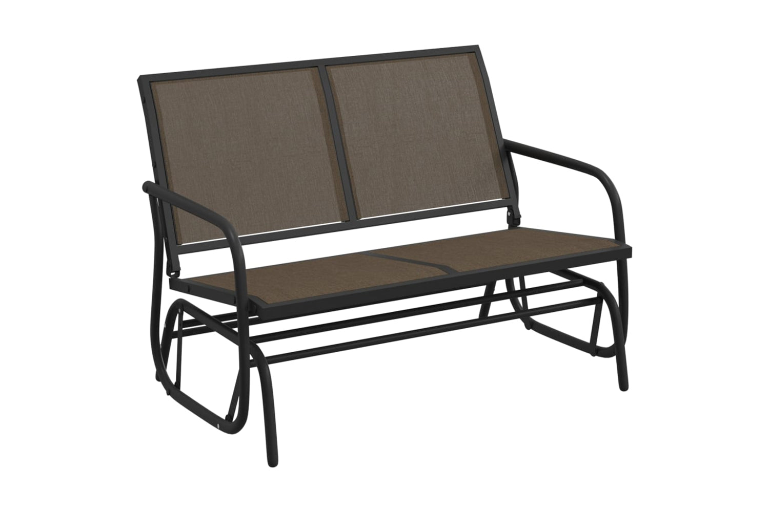 vidaXL 362709 Garden Glider Bench Brown120.5x76x86.5cm Textilene&steel
