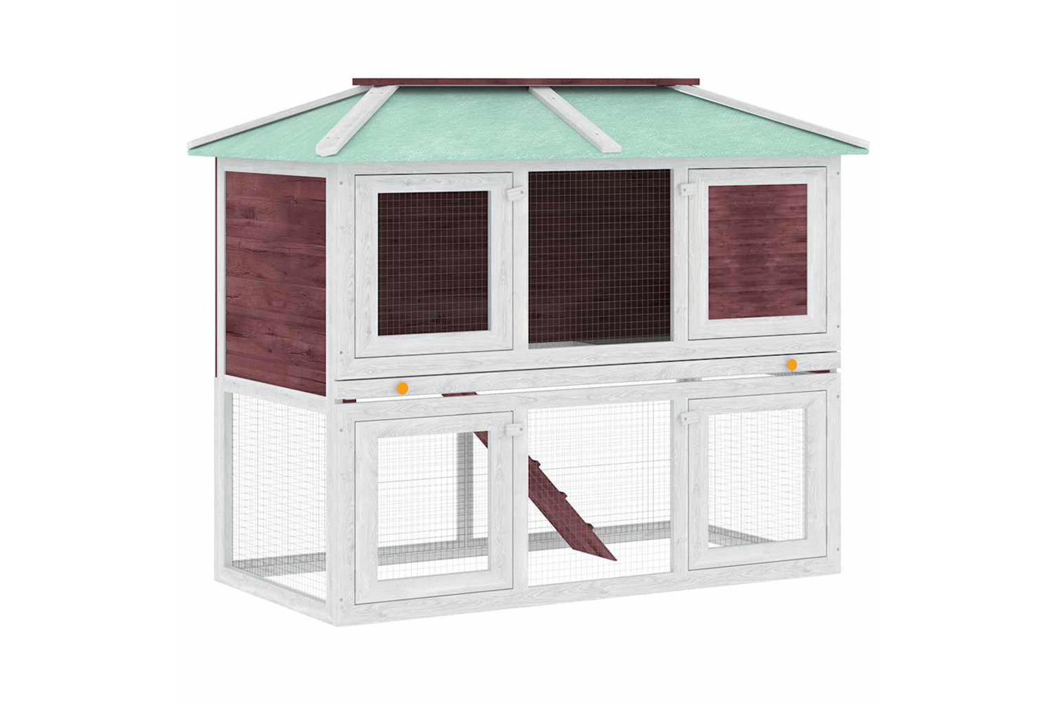 Vidaxl 170850 Animal Rabbit Cage Double Floor Brown Wood