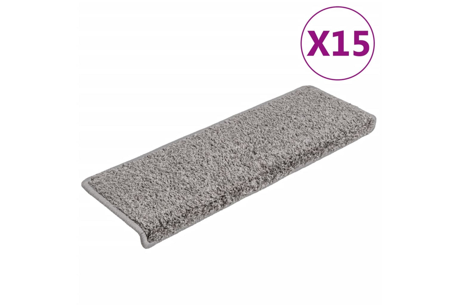 vidaXL Carpet Stair Treads 15 Pcs 65x21x4cm Grey