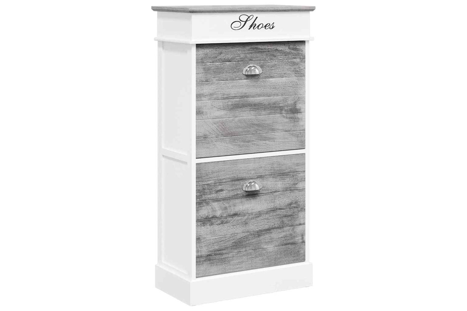 vidaXL 284087 Shoe Cabinet Grey 50x28x98cm Paulownia Wood