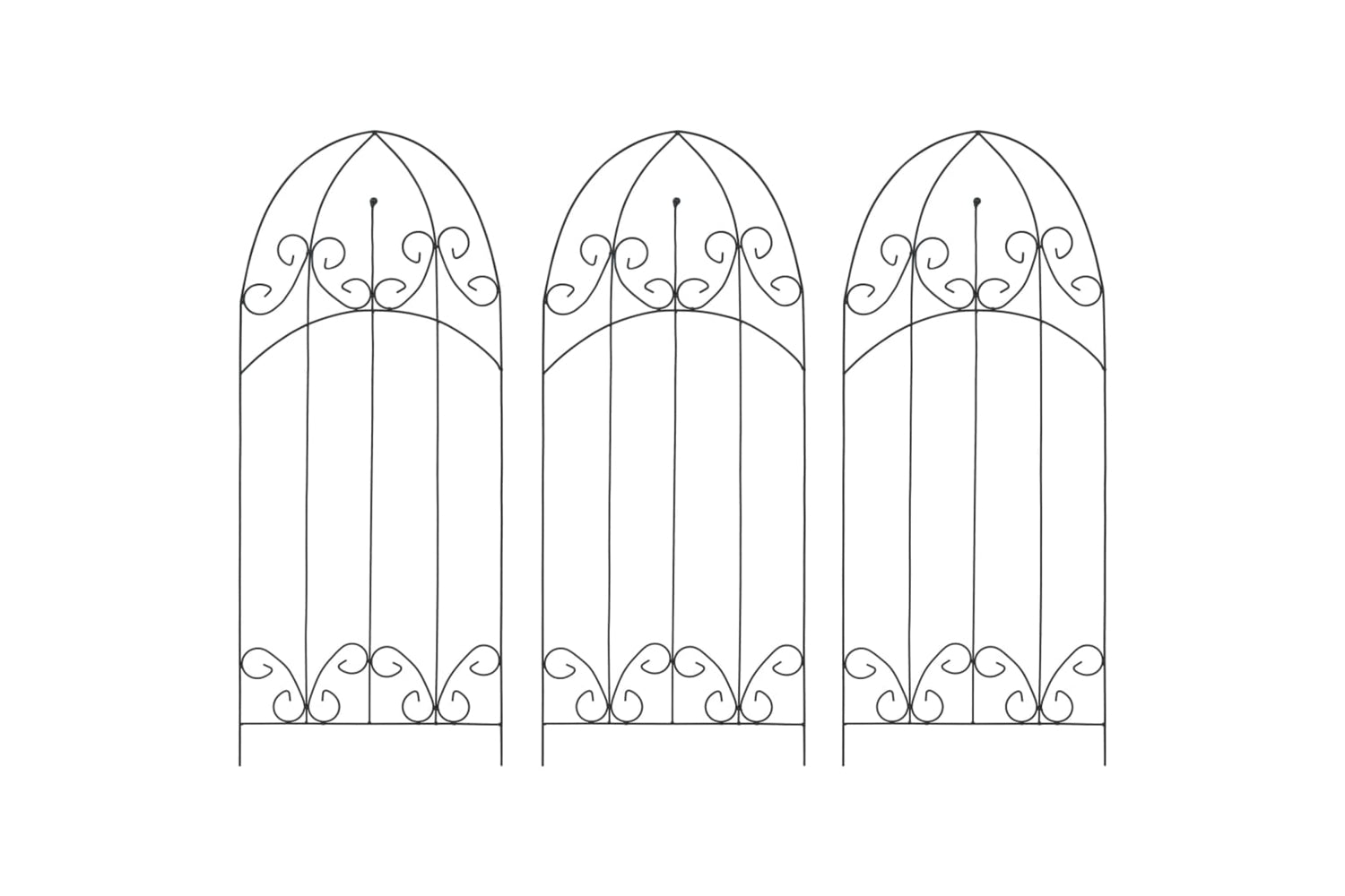 vidaXL 47098 Plant Climbing Racks 3 Pcs Black 40x100cm Iron