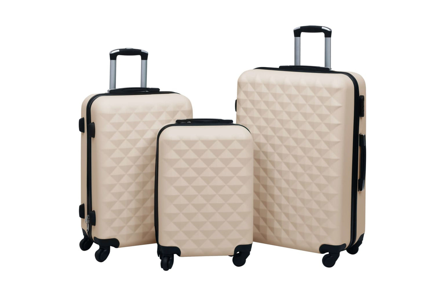 Vidaxl 92416 Hardcase Trolley Set 3 Pcs Gold Abs-2