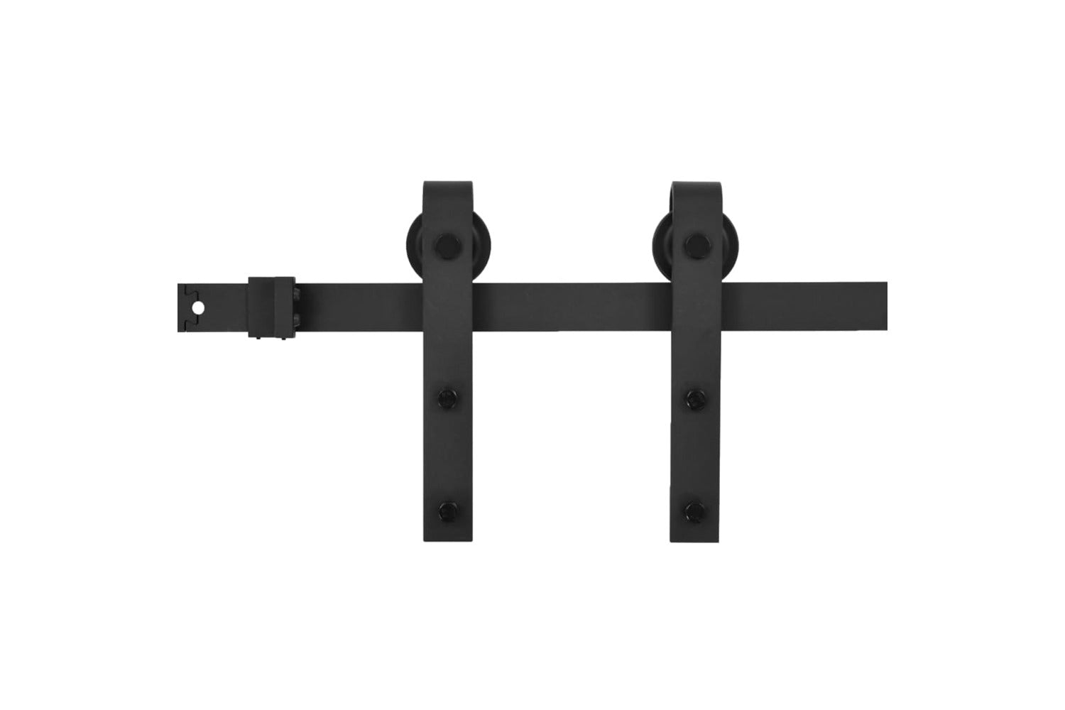 vidaXL Sliding Door Skien Hardware Kit 183cm Steel Black-2
