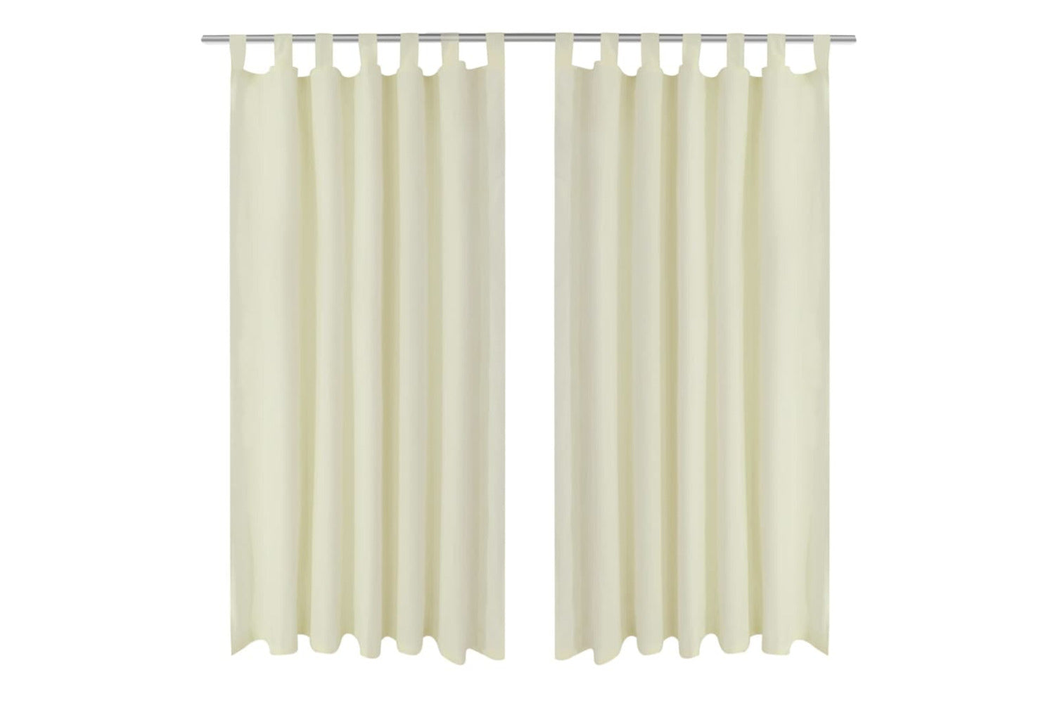 vidaXL 130356 2 Pcs Cream Micro-satin Curtains With Loops 140 X 175cm
