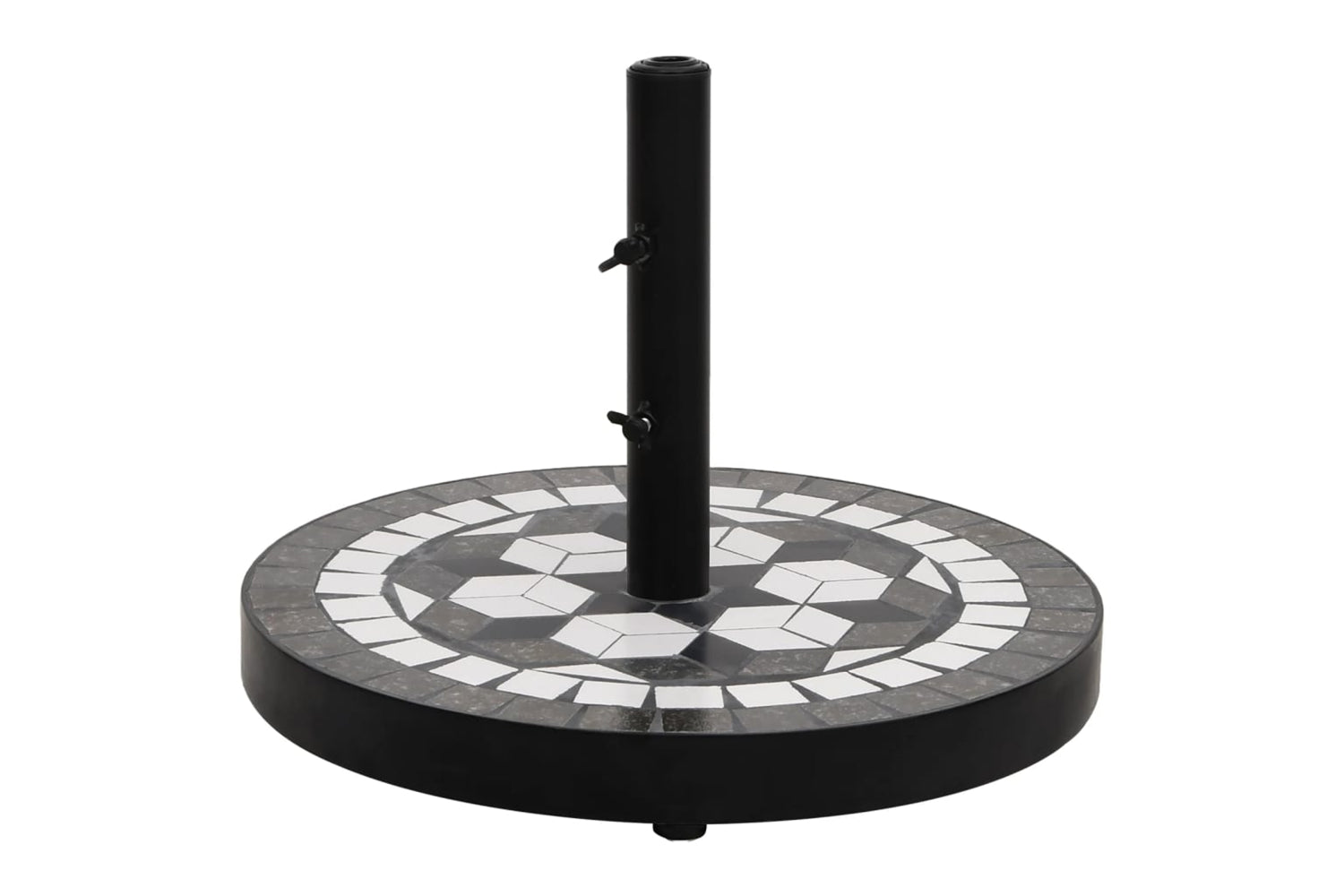 Vidaxl Parasol Base Black And White Round 12 Kg
