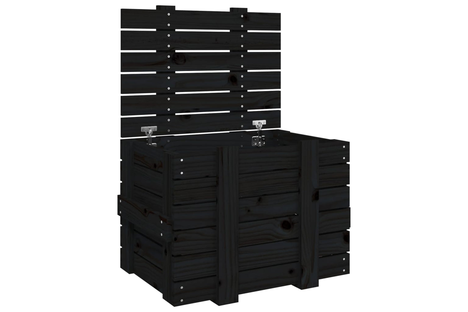 vidaXL 824997 Storage Box Black 58x40.5x42cm Solid Wood Pine
