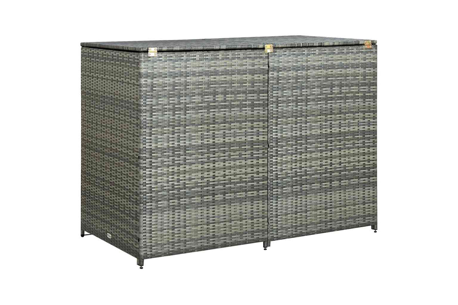 vidaXL 46463 Double Wheelie Bin Shed Poly Rattan Anthracite 148x77x111cm