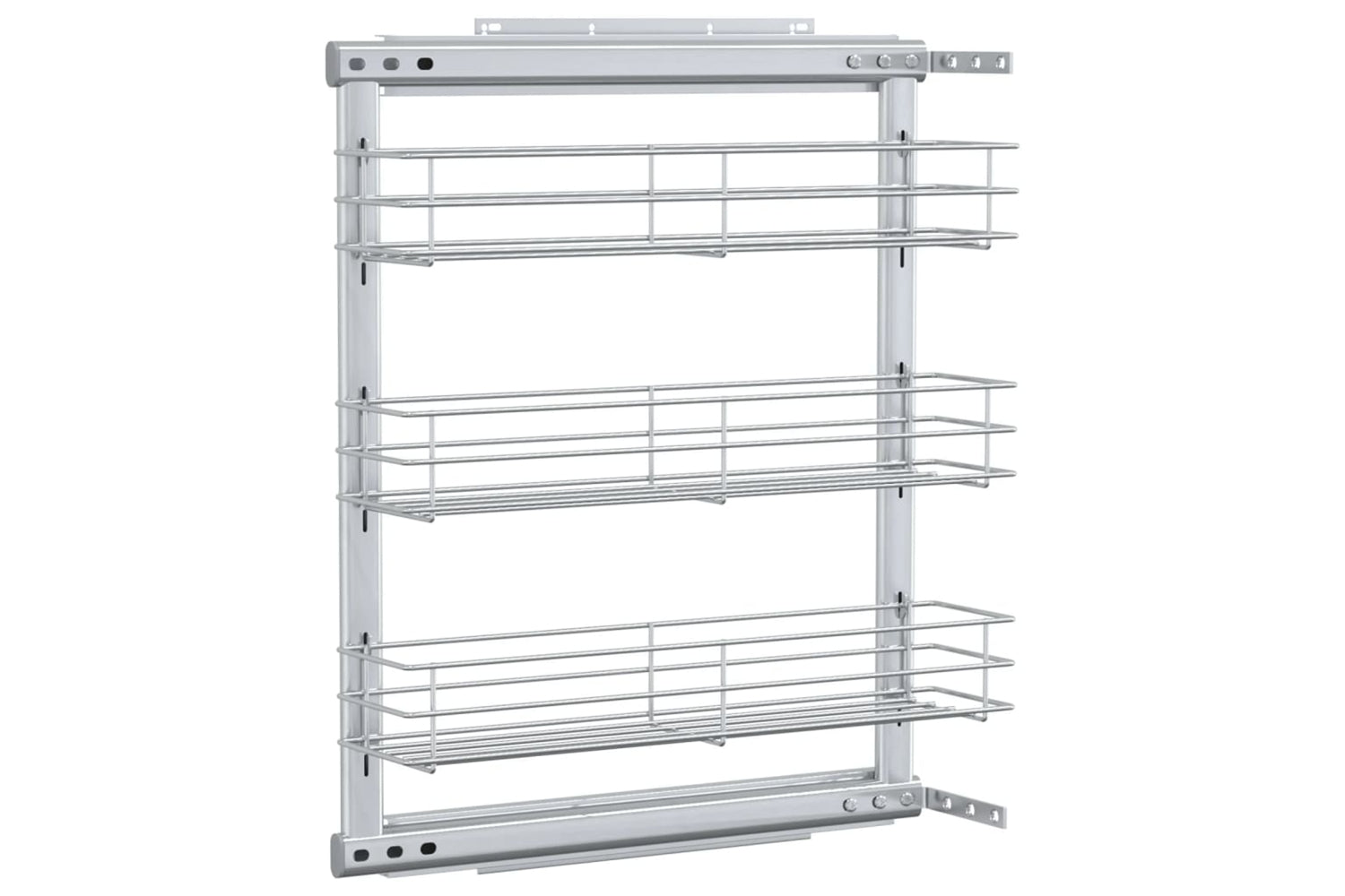 vidaXL 50968 3-tier Pull-out Kitchen Wire Basket Silver 47x15.5x55.5cm