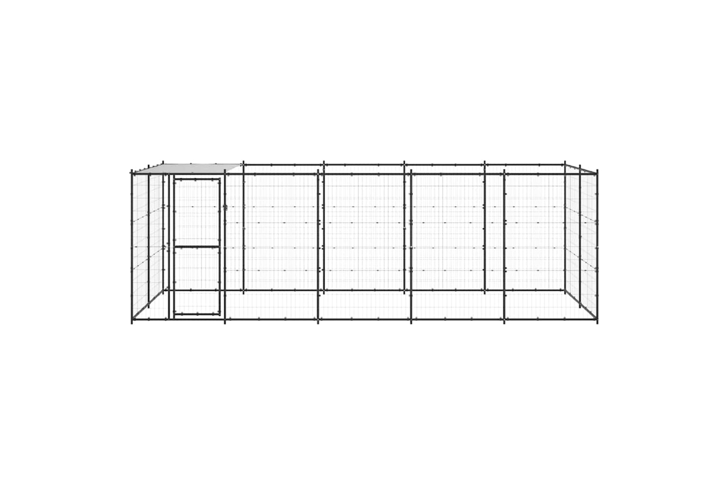 Vidaxl 3082294 Outdoor Dog Kennel Steel With Roof 12.1 M2-3