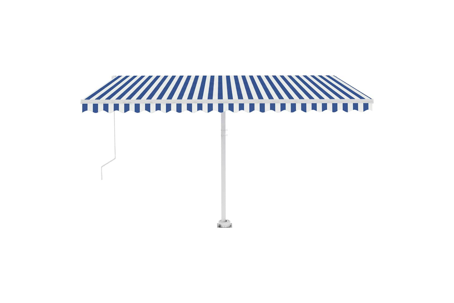 vidaXL 3069616 Freestanding Manual Retractable Awning 400x350cm Blue/white