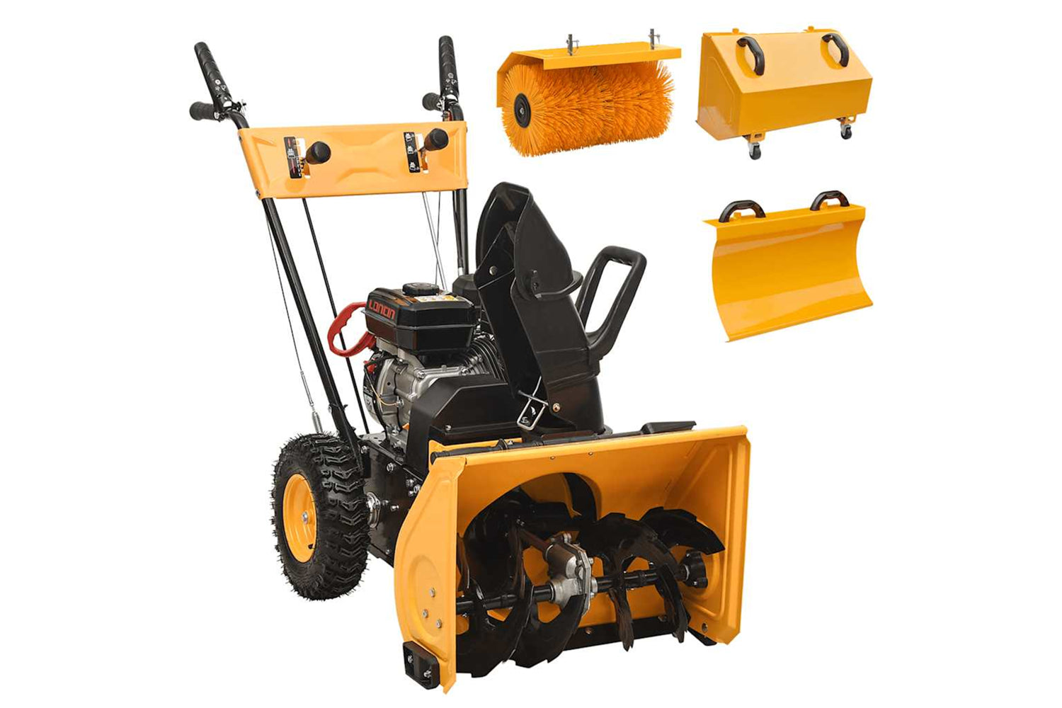 Vidaxl 3102972 Petrol-powered 4-in-1 Snow Thrower And Sweeper Set 6.5hp