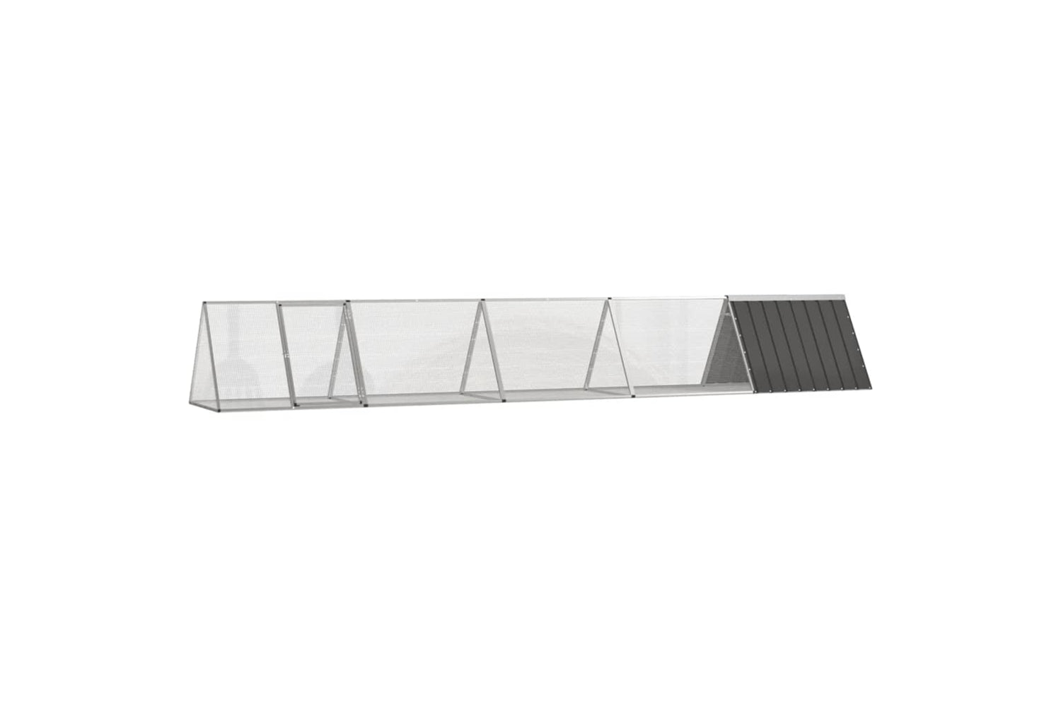 vidaXL 3106448 Rabbit Cage Anthracite 504.5x80.5x71cm Galvanised Steel