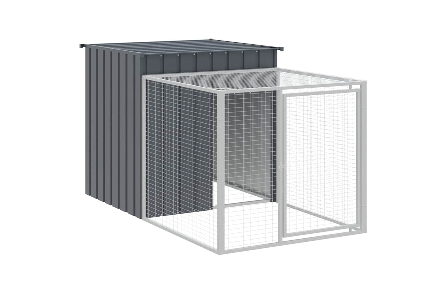 Vidaxl Chicken Cage With Run Anthracite 110x201x110 Cm Galvanised Steel