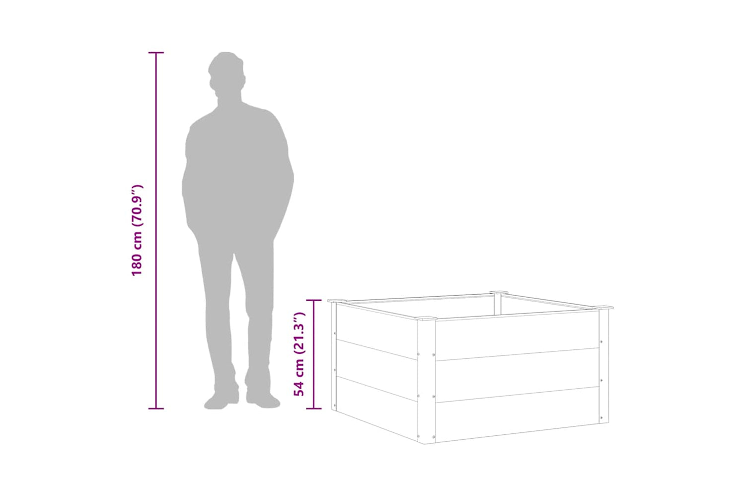 vidaXL 43605 Garden Raised Bed Wpc 100x100x54cm Grey-8
