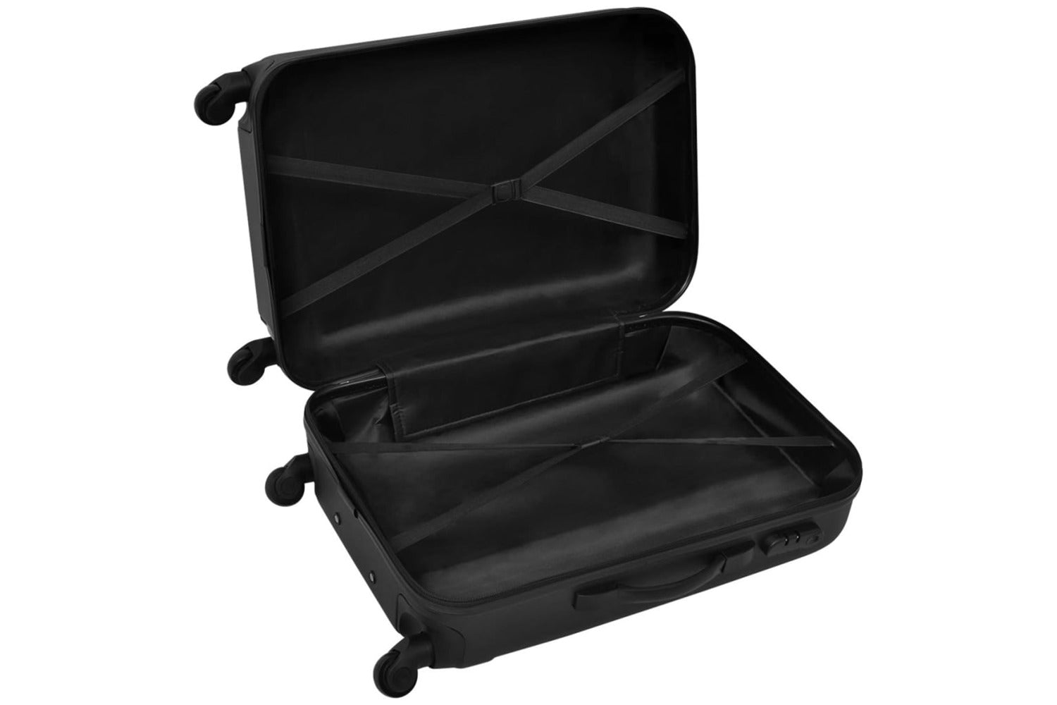 vidaXL Three Piece Hardcase Trolley Set Black 45.5/55/66cm-4