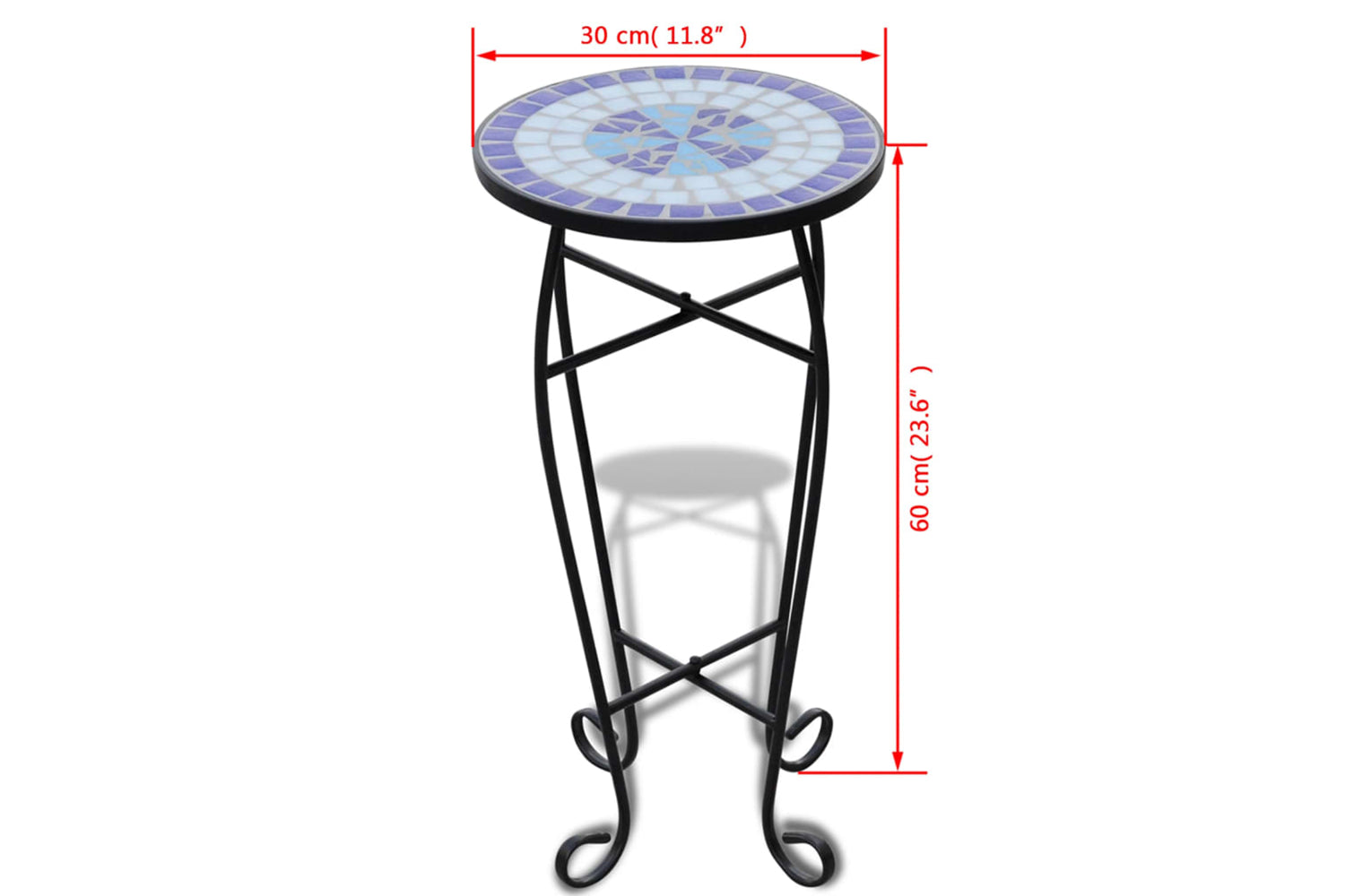 Vidaxl 41128 Mosaic Side Table Plant Table Blue White-4
