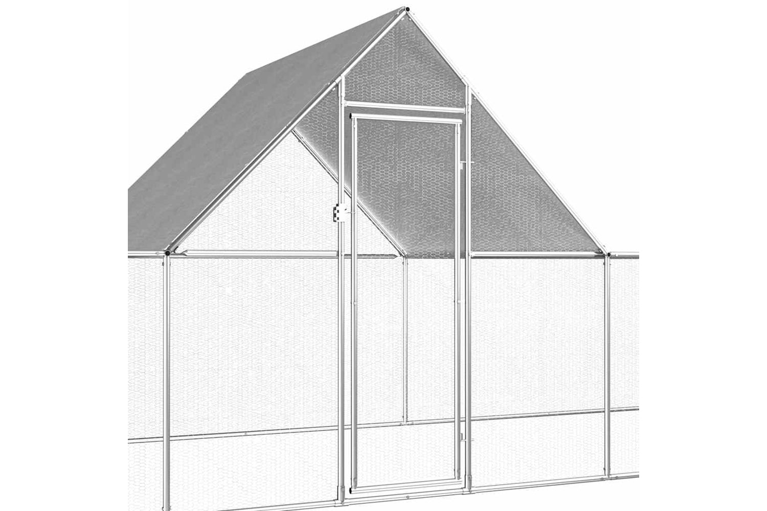 Vidaxl 144564 Chicken Coop 14x2x2 M Galvanised Steel-4