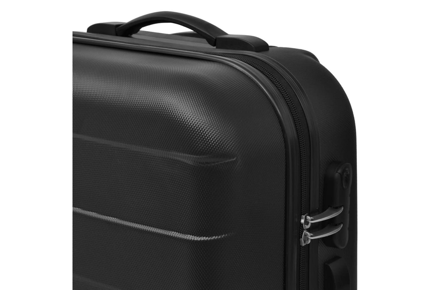 vidaXL Three Piece Hardcase Trolley Set Black 45.5/55/66cm-3