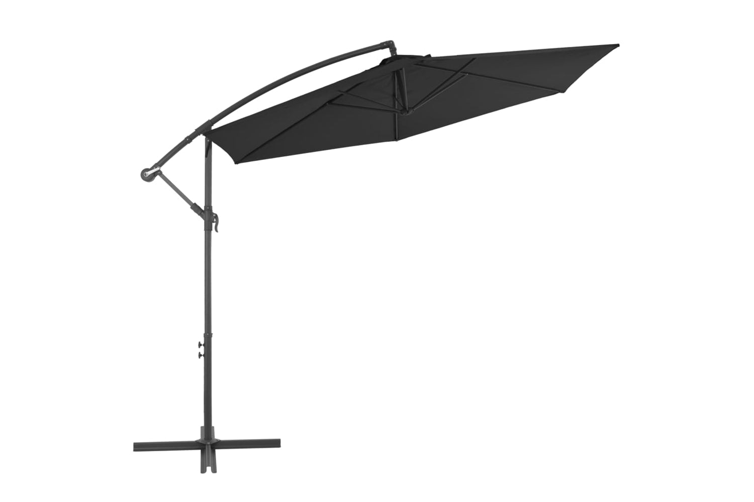 vidaXL 47132 Cantilever Umbrella With Aluminium Pole 300cm Black-2