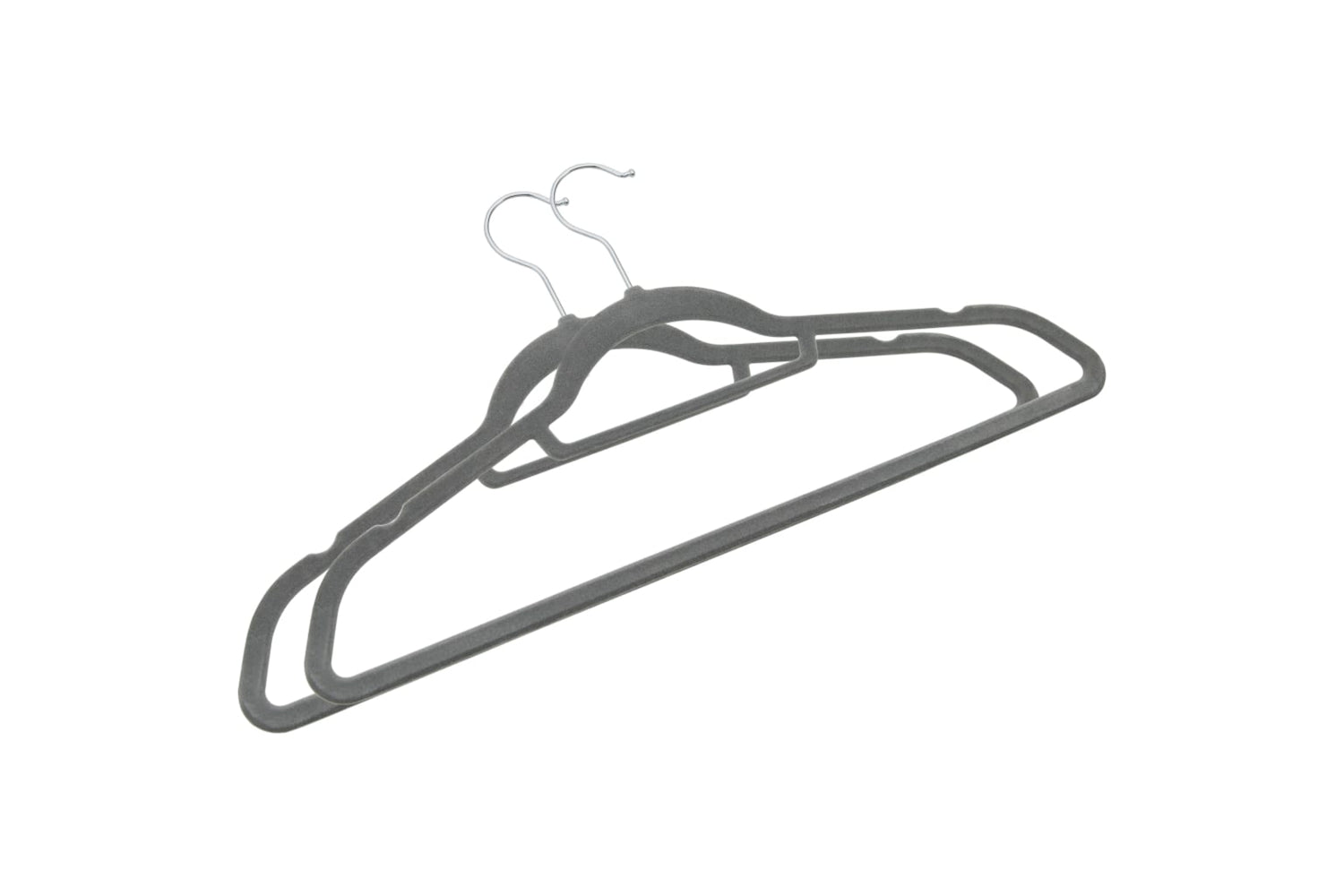 Vidaxl 289918 50 Pcs Clothes Hanger Set Anti-slip Grey Velvet-4