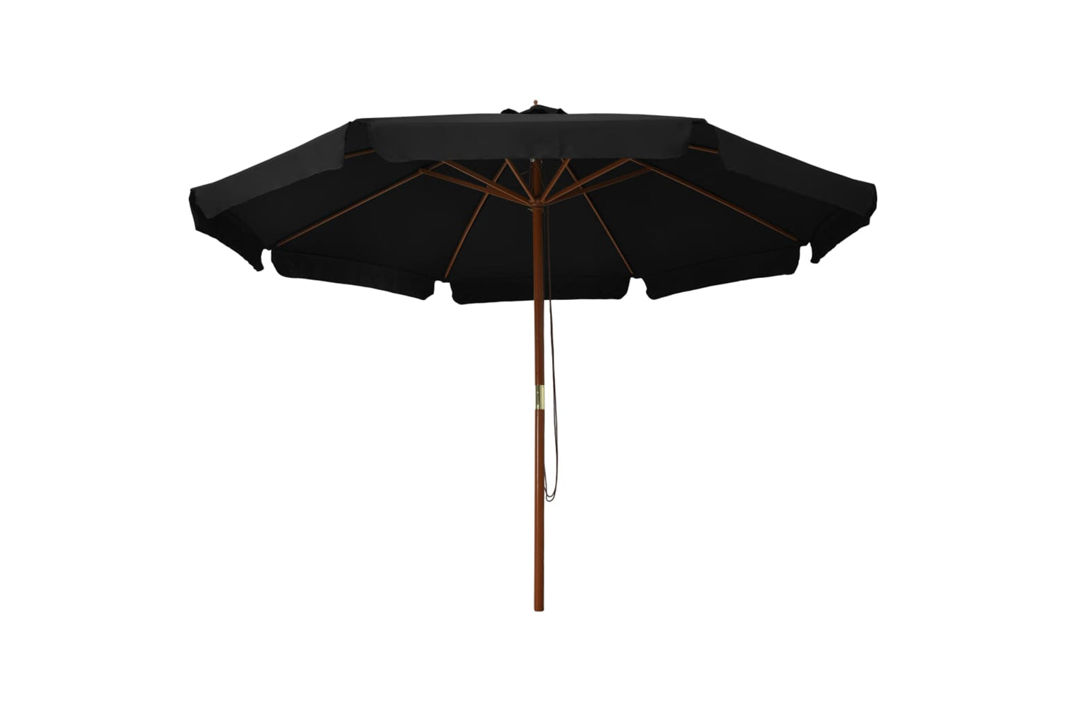 vidaXL 47218 Outdoor Parasol With Wooden Pole 330cm Black-2