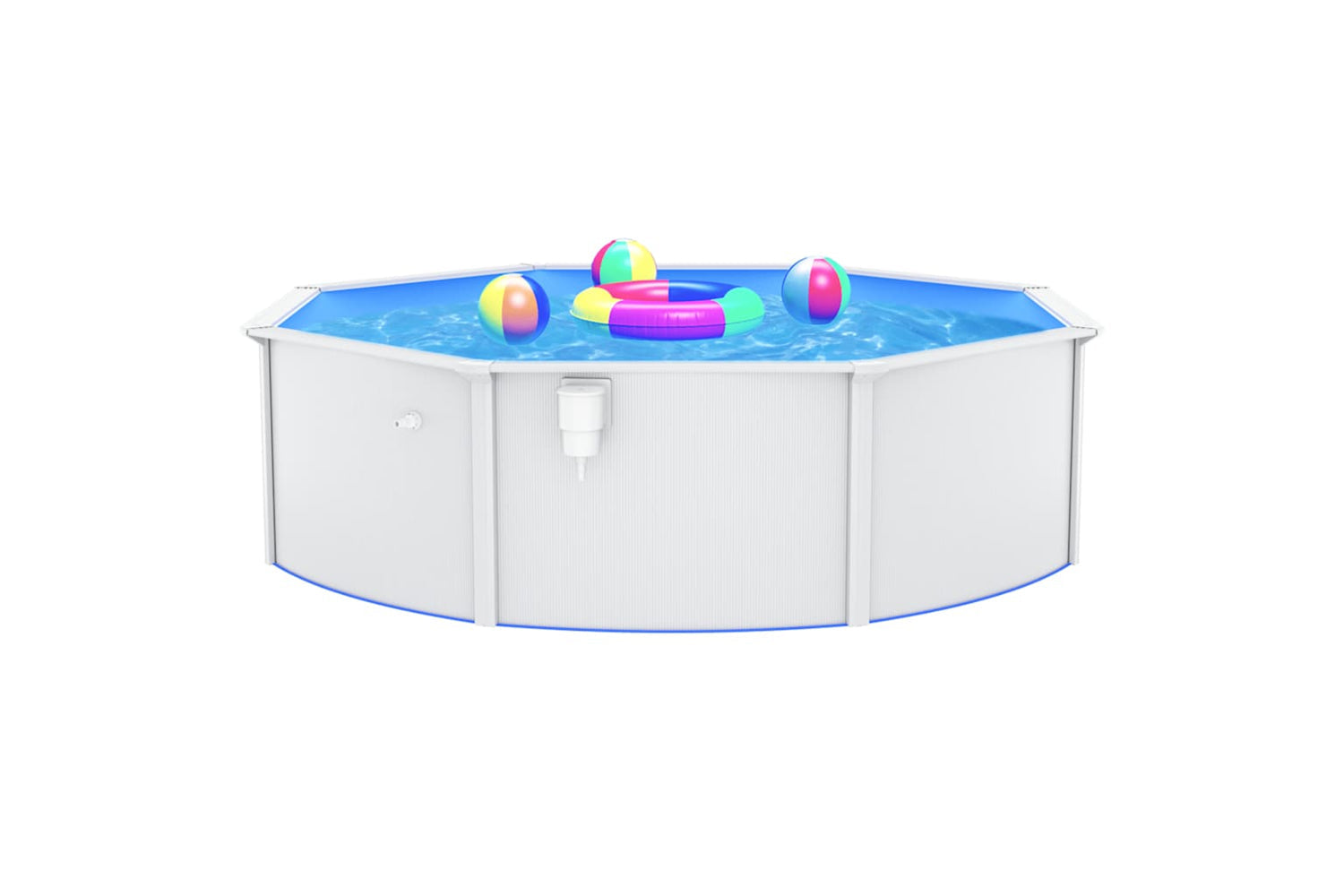 Vidaxl Swimming Pool With Steel Wall Round 460x120 Cm White