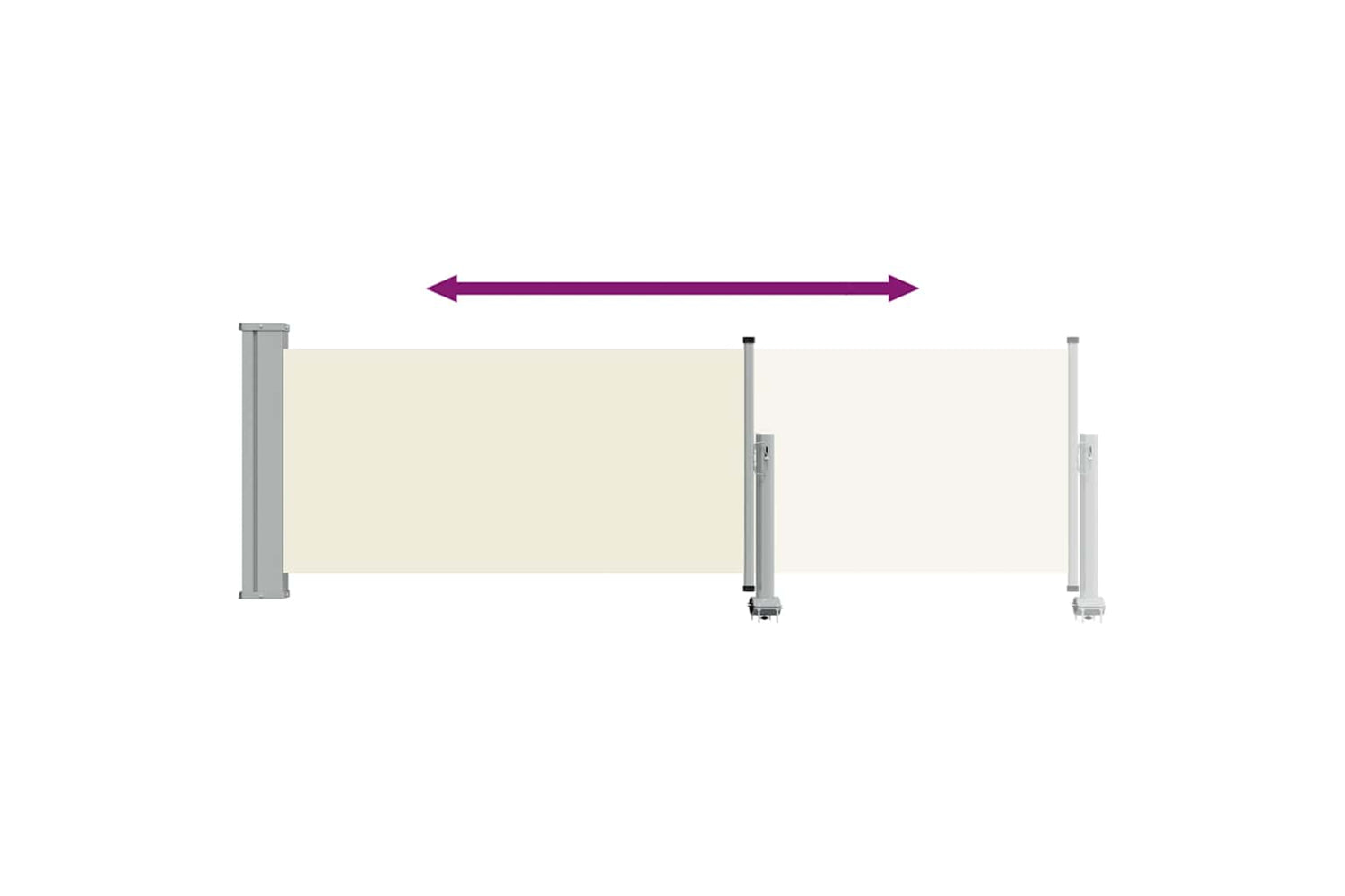 vidaXL 48359 Patio Retractable Side Awning 80x300cm Cream-6