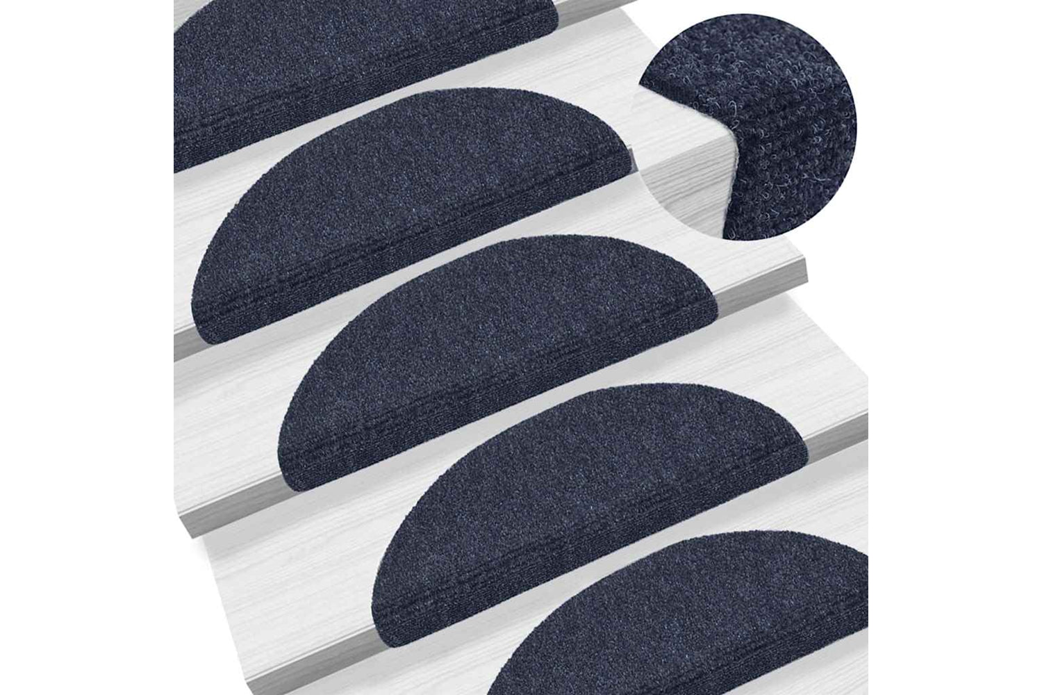 vidaXL 132695 15 Pcs Self-adhesive Stair Mats Needle Punch 56x17x3cm Blue-5