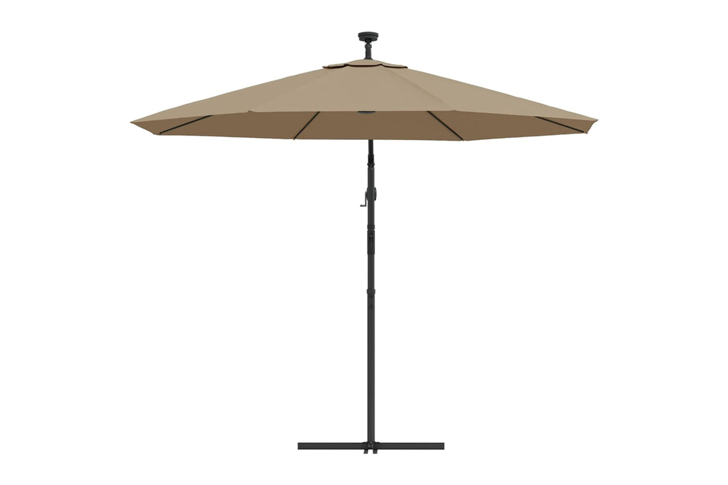 Vidaxl 44522 Cantilever Umbrella With Led Lights And Steel Pole 300 Cm Taupe-6
