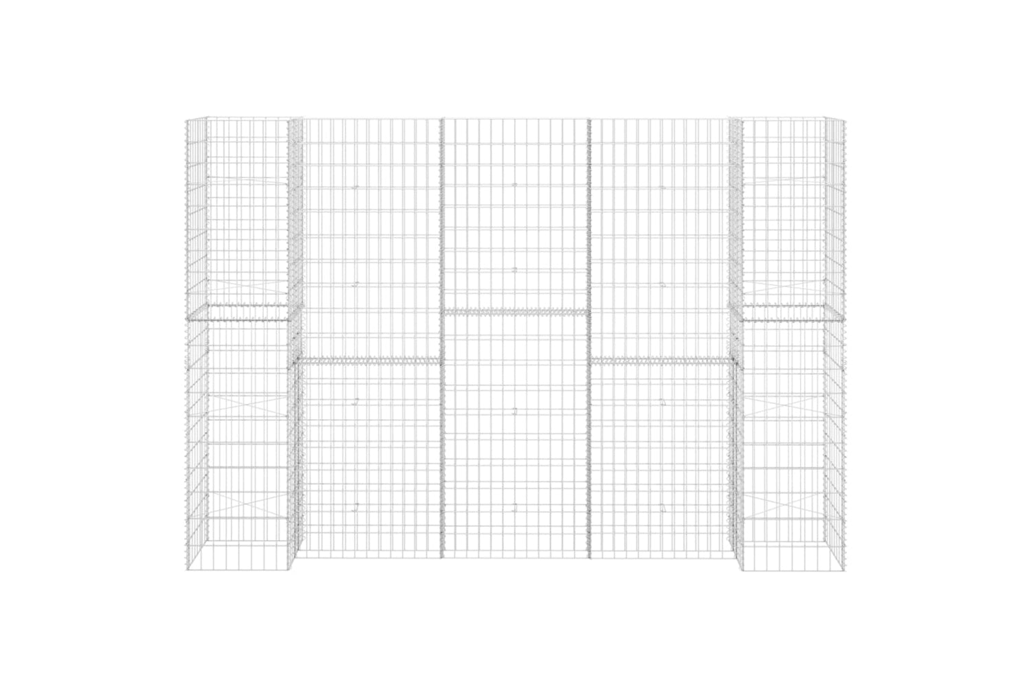 vidaXL 145665 H-shaped Gabion Planter Steel Wire 260x40x200cm-2